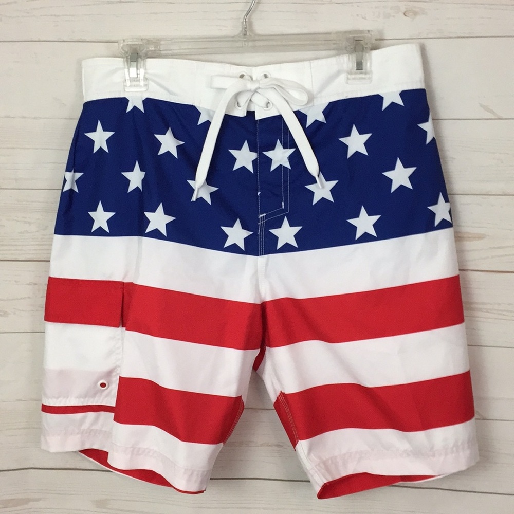 Walnut & 39th Patriotic Swim Trunks Red,White Blue